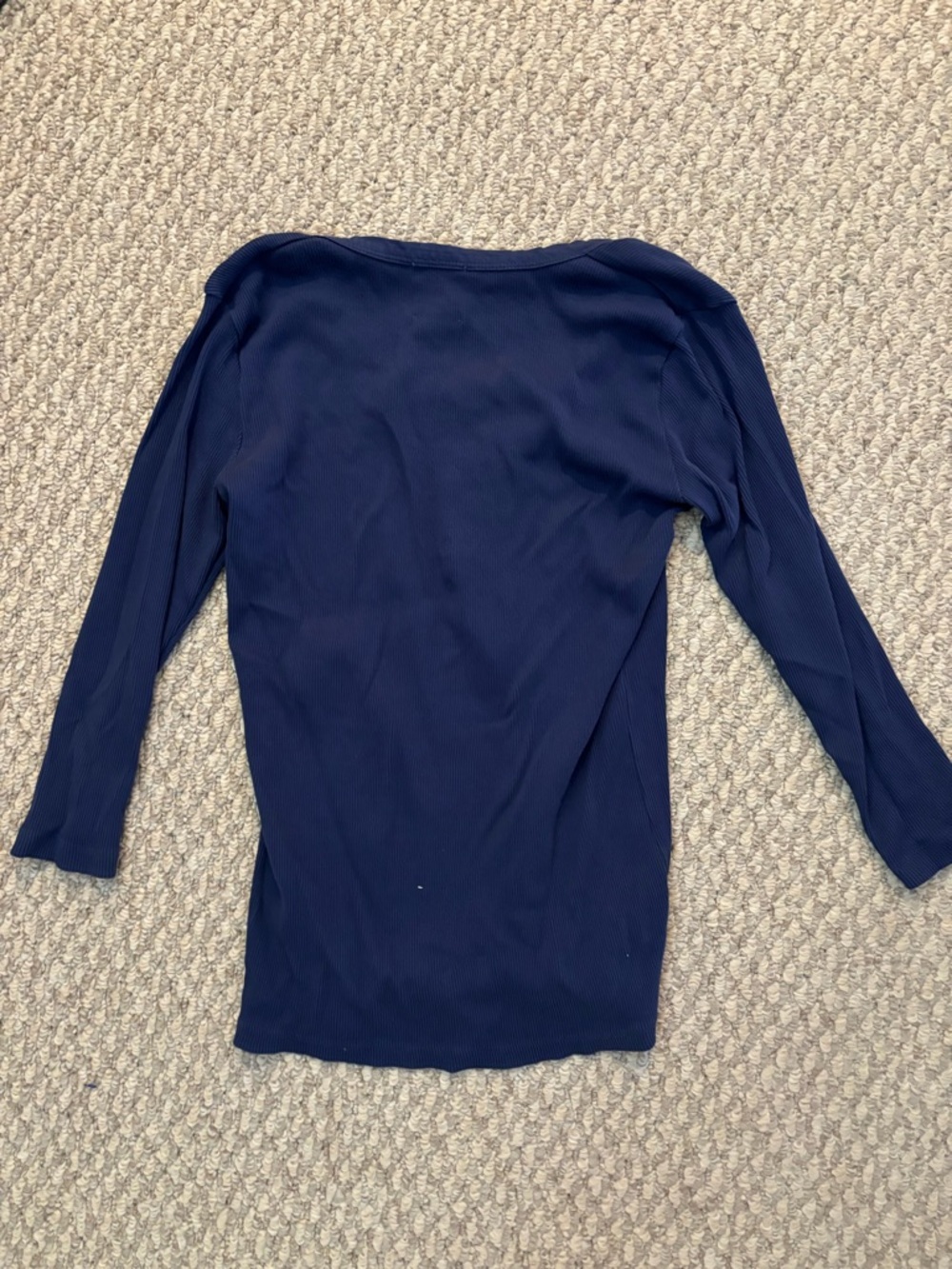 Chaus Navy Ribbed Button-Front Top - Picture 3 of 3